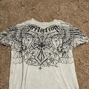 Affliction Men's Winged Cross Tee - Gray
